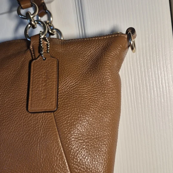 Coach Brown Pebbled Leather Kelsey Shoulder Bag - Picture 6 of 16